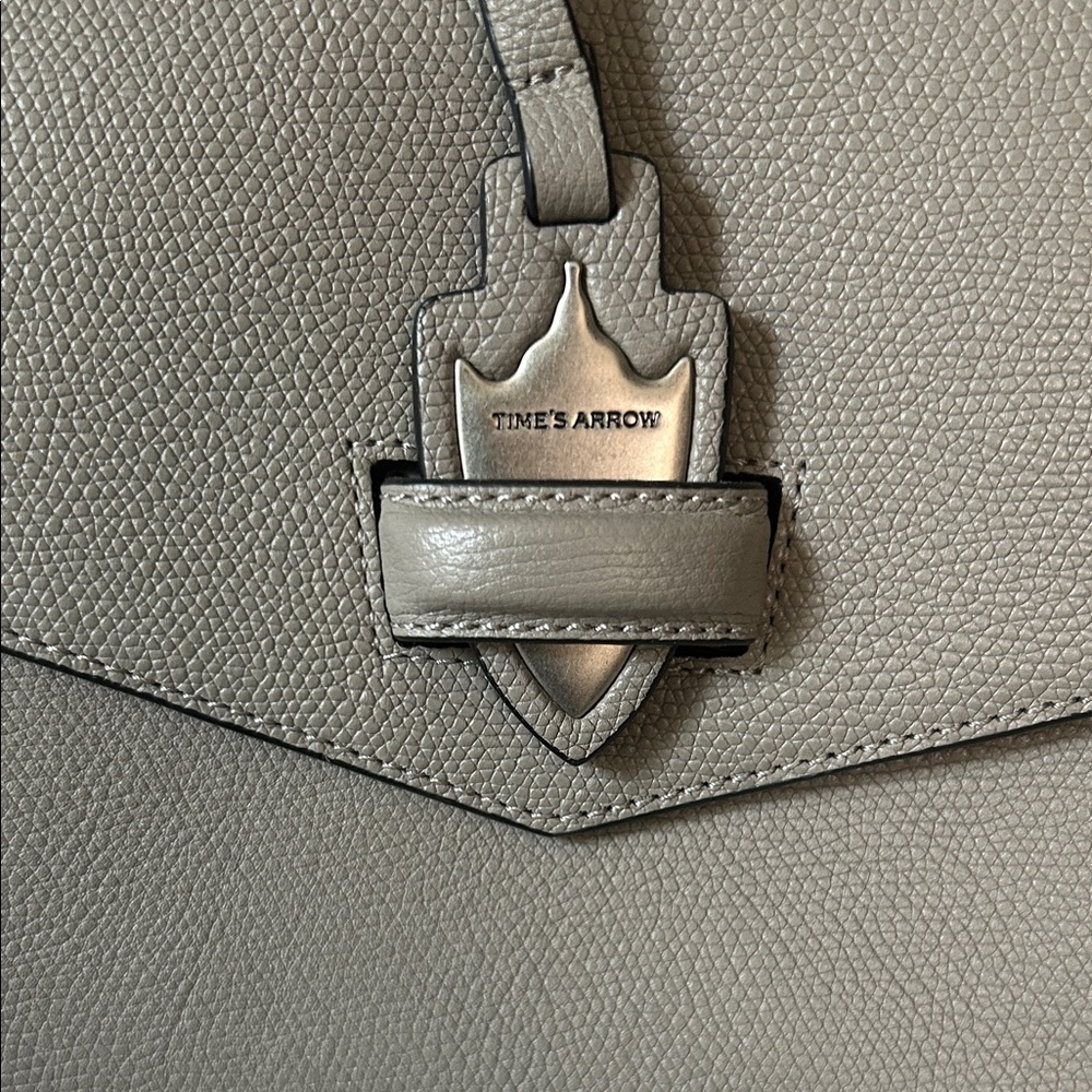 Gray Leather Shoulder Bag